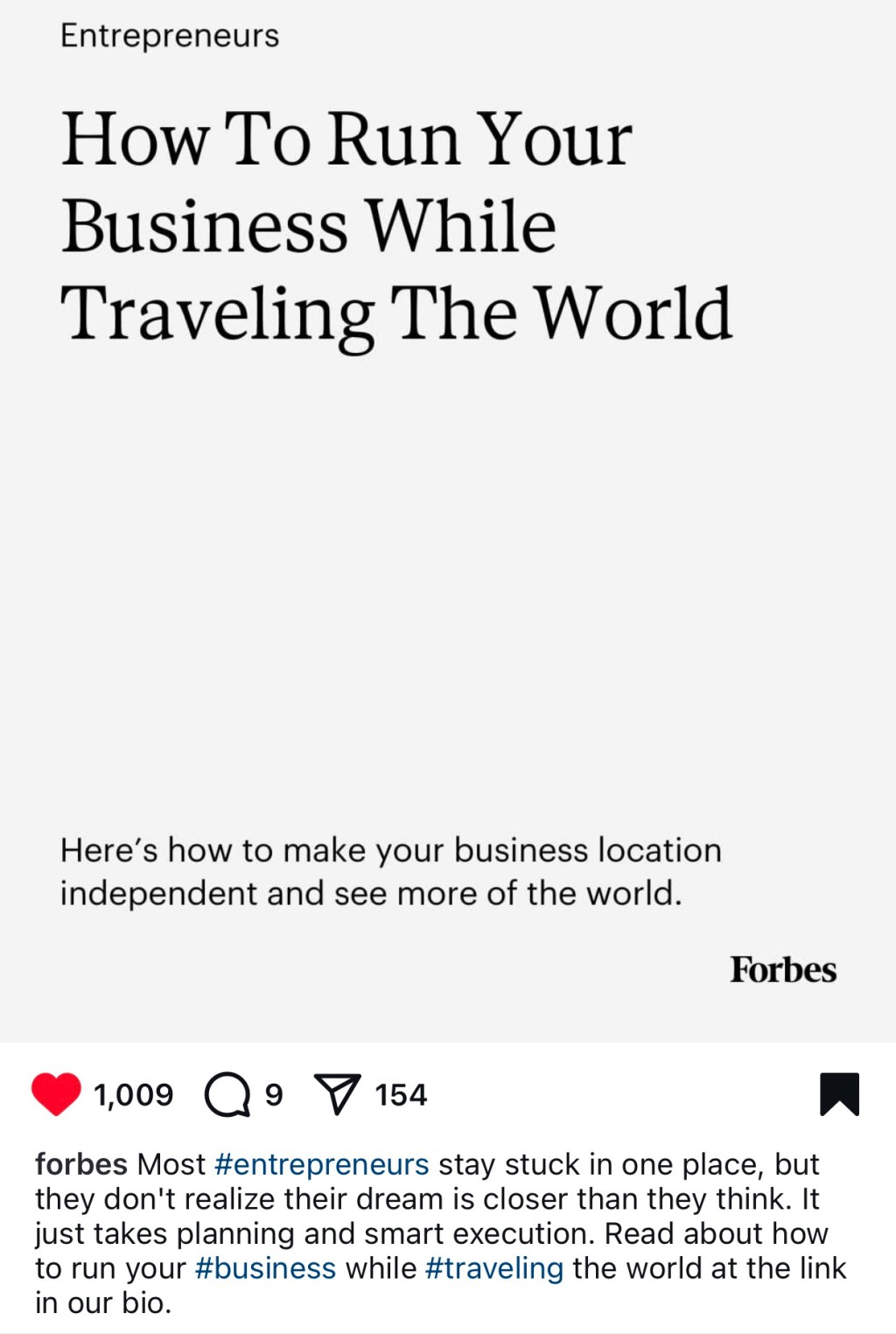 Forbes Mentions Nomad Entrepreneur&nbsp;Lifestyle